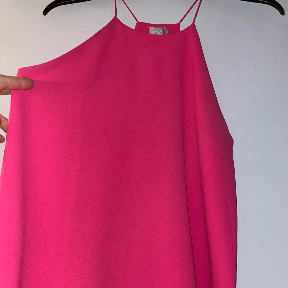 Hot pink thin strap halter tank